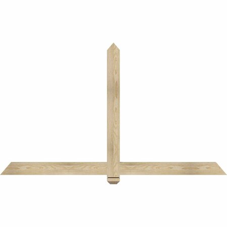 Ekena Millwork Eugene Rough Sawn Timber Gable Bracket, Douglas Fir, 72"W x 42"H x 2"D x 4"F, 14/12 Pitch GBW072X42X0204EUG00RDF